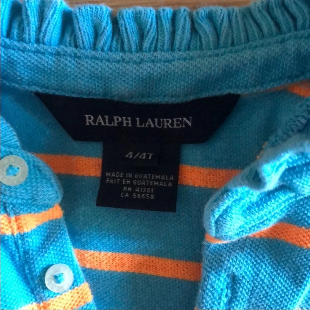 Polo Ralph Lauren girls summer dress teal and orange size 4t